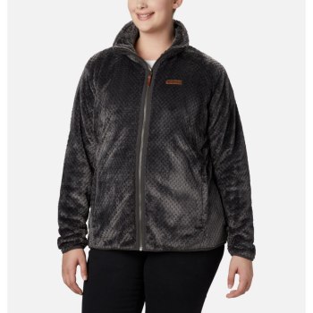 Columbia Ženske Jakne - Fire Side II Plush Full Zip Fleece Plus Size Tamno Sive | PMRK-18430